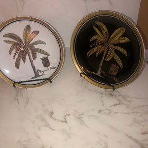 raymond waites plates palm tree & crest